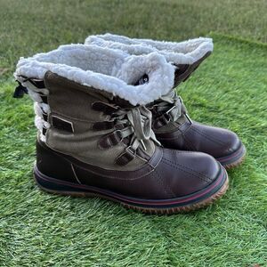 Pajar Canada Iceland Boots Womens Size 10 Dark Brown Taupe Gorpcore Snow‎ Hiking